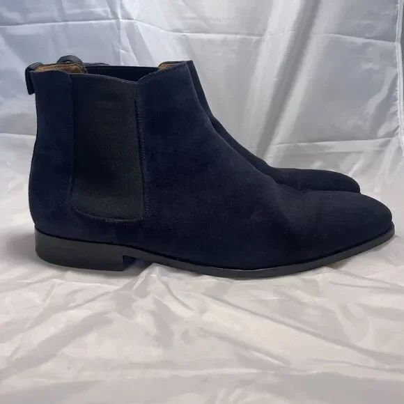 Paul Smith Gerald Chelsea Boots Mens Size 10 Navy Blue Suede Leather Dress - Picture 4 of 12